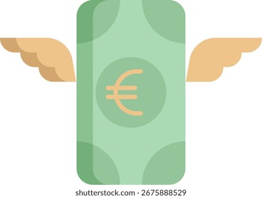 euro wings flat icon design