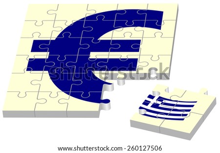 euro without Greece as jigsaw puzzle