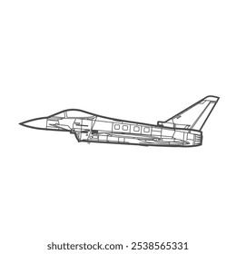 Eurofighter Typhoon Kampfjet, Seitenansicht, Luftwaffensymbol