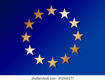 Euroland flag twelve stars rectangular