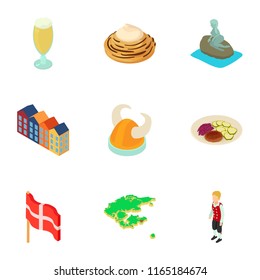 Euroland icons set. Cartoon set of 9 euroland vector icons for web isolated on white background