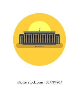 Euronext Paris. France. Vector illustration.  Icon, isolated, white background.