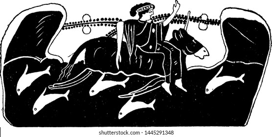 Europa Bull vintage engraved illustration. 