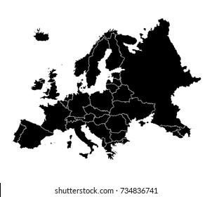 Europa map vector illustration