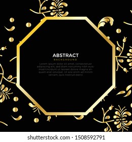 europan pattern with golden on frame isolated on black background