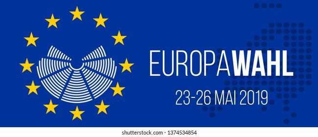 europawahl 23-26 mai 2019 - european elections 23-26 may 2019 german vector poster