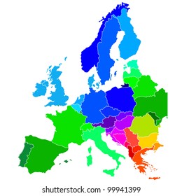 Mapa De Europa: Vector De Stock (libre De Regalías) 252021226 ...