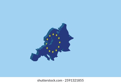 Europe 3d vector map design in illustrator