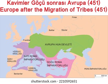 Europe after the Migration of Tribes (451)