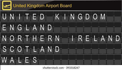 Europe airport digital boarding for United kingdom-England-Northern ireland-Scotland-Wales