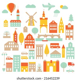 Europe city icon design elements