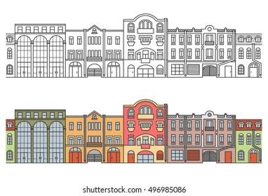 Europe city. Seamless horizontal seamless pattern