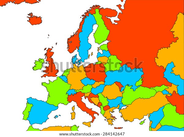 Europe Colored Vector Political Map State Stock Vector (Royalty Free ...