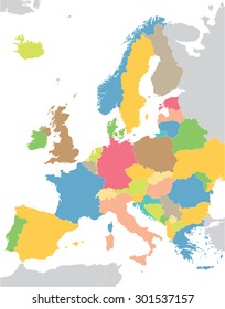 Europe colorful map