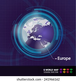 Europe connection World Map vector illustration