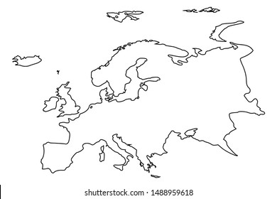 Europe Continent Map Blank Vector Illustration Stock Vector (Royalty ...