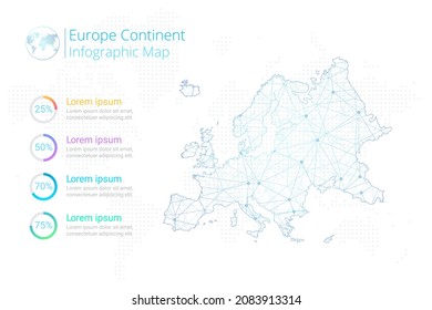 Europe Continent map with elements of infographics template. Vector eps10.