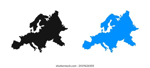 Europe continent. Europe Map. Europe shape