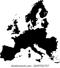 Europa Continente Mapa Silhueta Vetor Contorno Design