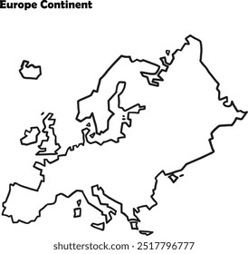 Europa continente mapa simples vetor esboço.