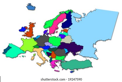 europe continent map- vector illustration