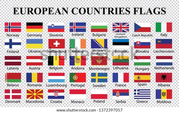 Europe countries flags\
collection