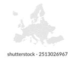 Europe with countries Map grey.