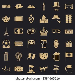 Europe country icons set. Simple style of 36 europe country vector icons for web for any design
