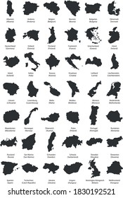 Europe Country Territories Vector on flat design