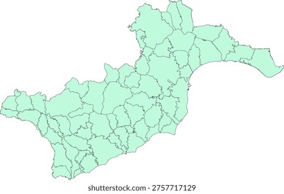 Europe Cyprus Larnaca district vector map with villages or communities