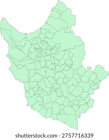 Europe Cyprus Paphos district vector map with villages or communities