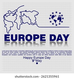 Europe Day, 9 May, Poster and banner vector