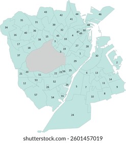 Europe Denmark Copenhagen Vector Map with Elementary School Districts