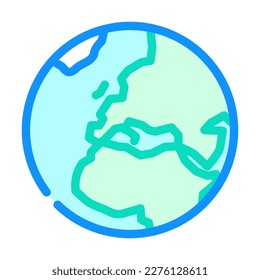 europe earth planet map color icon vector. europe earth planet map sign. isolated symbol illustration