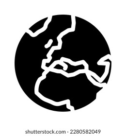 europe earth planet map glyph icon vector. europe earth planet map sign. isolated symbol illustration