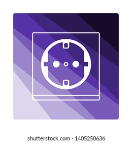 Europe Electrical Socket Icon. Flat Color Ladder Design. Vector Illustration.