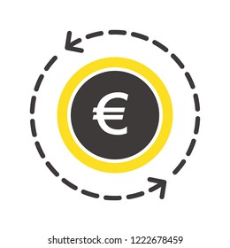 Europe EUR money. Trade arrow coin Vector illustration image