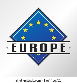 Europe Flag Emblem. Vector Design National. Illustration Country Symbol.