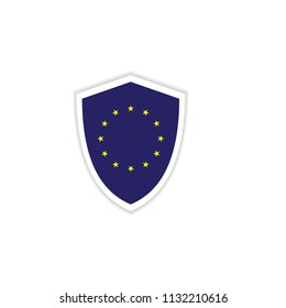 Europe Flag Emblem Vector Template Design Illustration