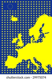 Europe with flag of European Union