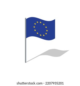 Europe flag on pole vector graphics