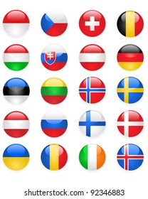 Europe flags buttons, part two