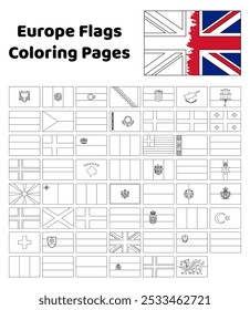 Europe flags coloring pages for kids