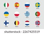 Europe Flags Official Proportions Flat Vector Set 2