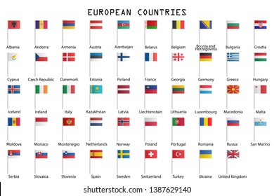 Europe flags vector illustration isolated on white background