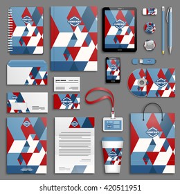 Europe football championship France 2016 Corporate identity template set. Business stationery mock-up with logo. Branding design. Geometric background.