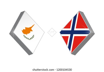 Europe football competition Cyprus vs Norway. Vector illustration.