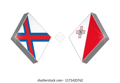 Europe football competition Faroe Islands vs Malta. Vector illustration.