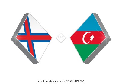 Europe football competition Faroe Islands vs Azerbaijan. Vector illustration.
