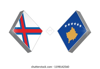 Europe football competition Faroe Islands vs Kosovo. Vector illustration.